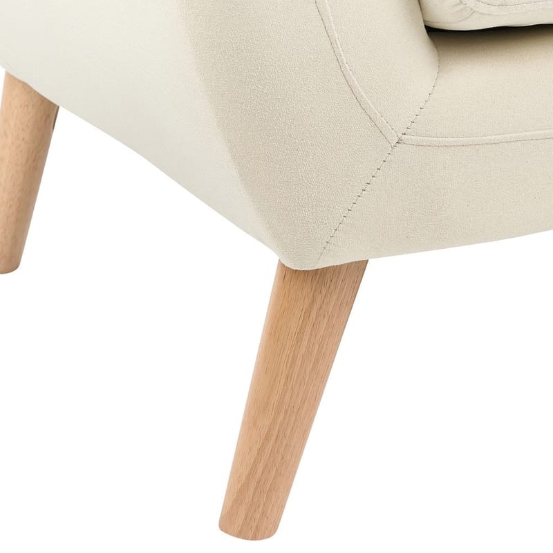 Motala 3-seter Tuftet Sofa i Stoff med Treben - Offwhite - Møbler - Sofaer - Chesterfield sofaer