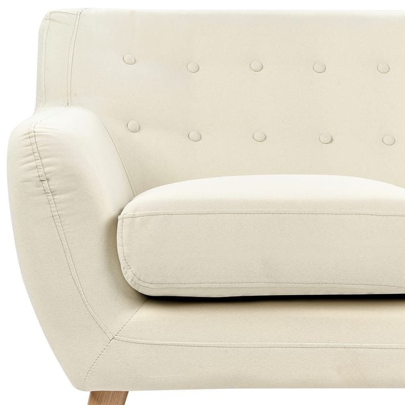 Motala 3-seter Tuftet Sofa i Stoff med Treben - Offwhite - Møbler - Sofaer - Chesterfield sofaer