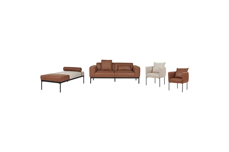 Naklund Sofa 2-seter - Brun/Svart - Møbler - Sofaer - 2 seter sofa