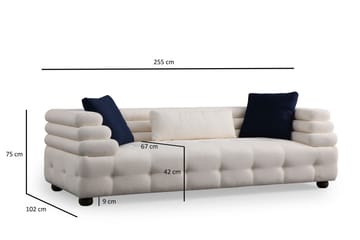 Namarta 3-seters Sofa - Hvit - Møbler - Sofaer - 3 seter sofa