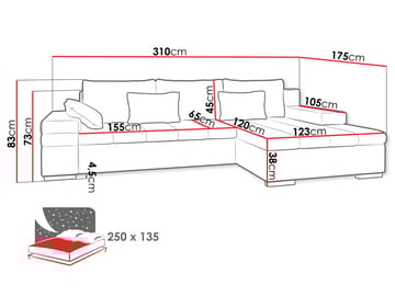 Naoma 4-seters Sofa med Divan Høyre - Møbler - Sofaer - Hjørnesofaer