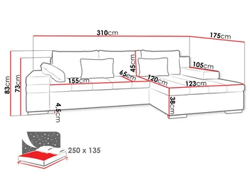 Naoma 4-seters Sofa med Divan Venstre - Møbler - Sofaer - Hjørnesofaer