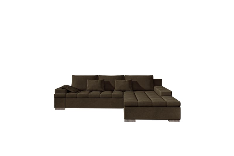 Naoma Sofa med Sjeselong 3-seter, Brun