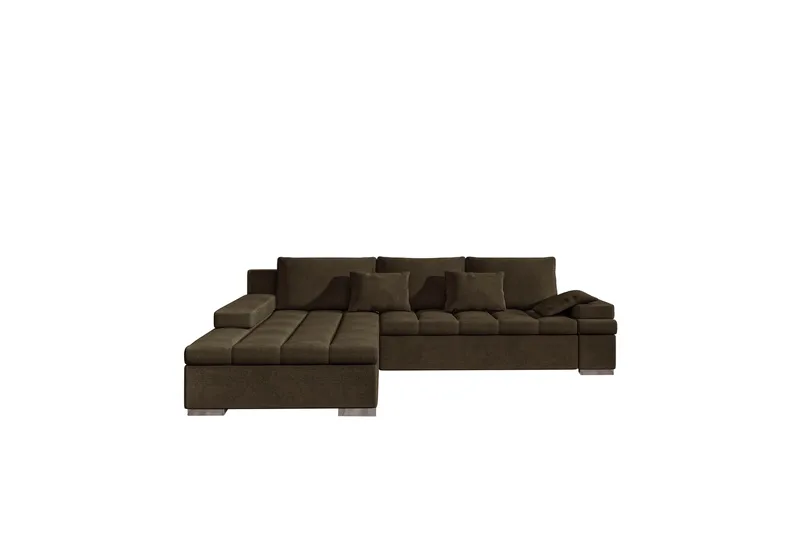 Naoma Sofa med Sjeselong 3-seter, Brun