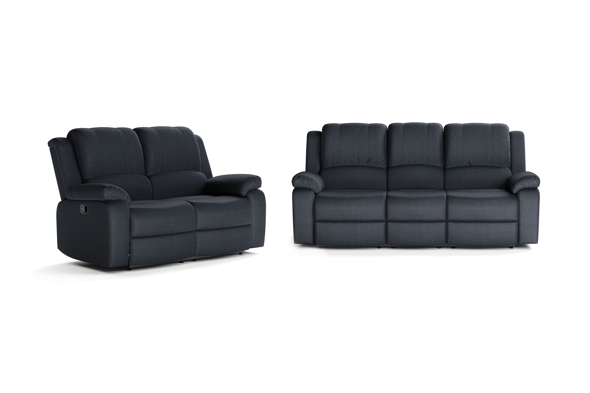 Navarro Recliner Sofagruppe 3+2 - Fällbar sofa lenestol - Kinosofa i Stoff - Svart - Møbler - Sofaer - Sofagrupper
