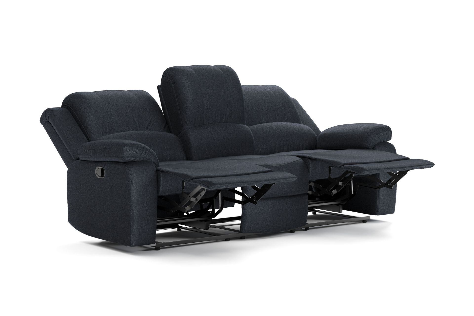 Navarro Recliner Sofagruppe 3+2 - Fällbar sofa lenestol - Kinosofa i Stoff - Svart - Møbler - Sofaer - Sofagrupper