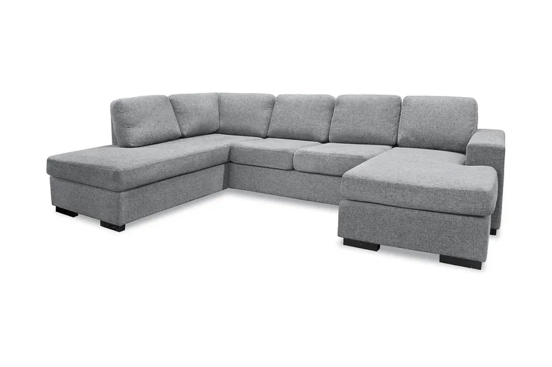 Nebraska U-sofa med Divan og Sjeselong 292 cm i Stoff, Grå