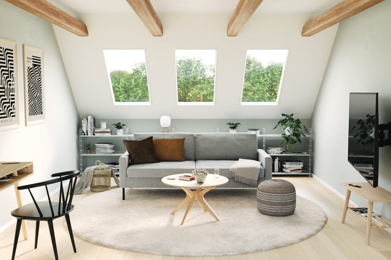 Nevada 3-seters Stoffsofa - Grå - Møbler - Sofaer - 3 seter sofa