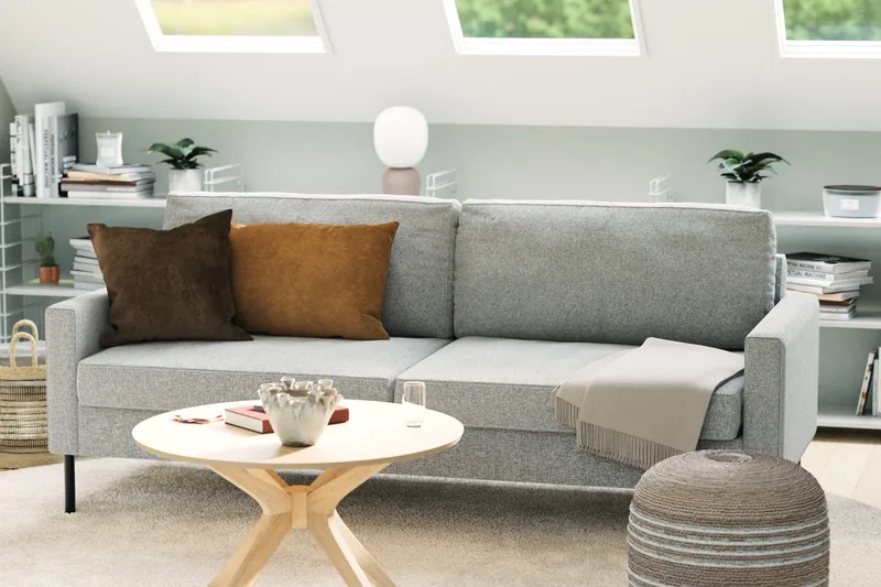 Nevada 3-seters Stoffsofa - Grå - Møbler - Sofaer - 3 seter sofa