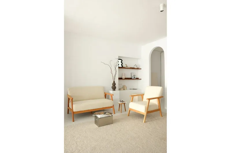 Neyros Sofa 2-sits - Hvit - Møbler - Sofaer - Fløyelssofaer