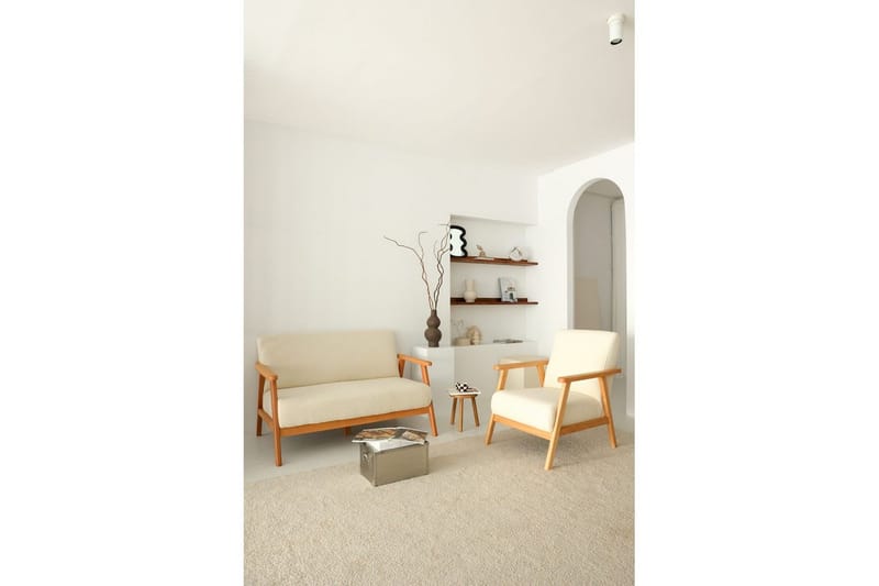 Neyros Sofa 2-sits - Hvit - Møbler - Sofaer - Fløyelssofaer