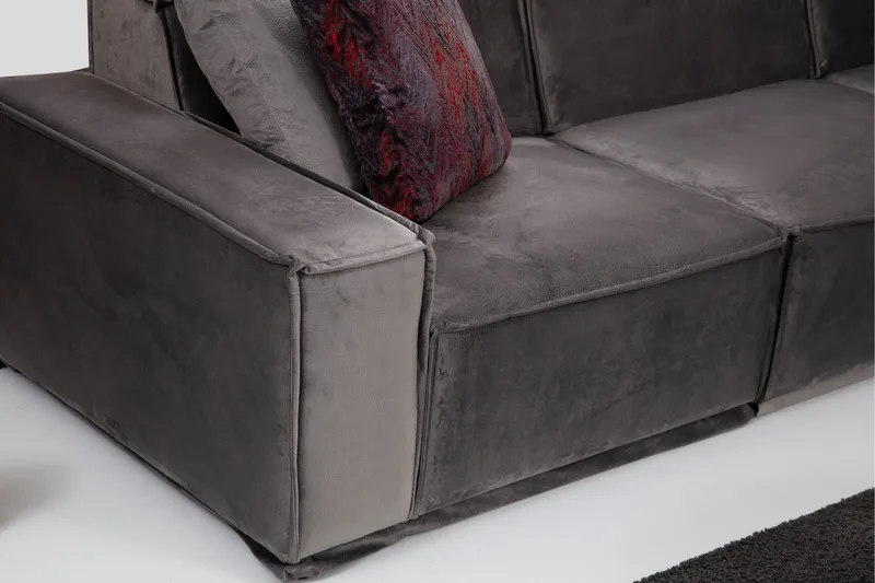 Nightcap Sofa m. Divan 6-seters - Grå - Møbler - Sofaer - Fløyelssofaer