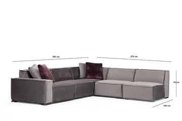Nightcap Sofa m. Divan 6-seters - Grå - Møbler - Sofaer - Fløyelssofaer
