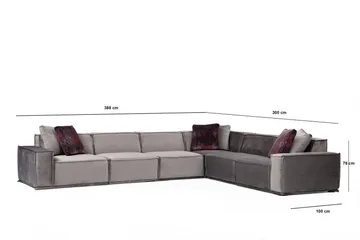 Nightcap Sofa m. Divan 6-seters - Grå - Møbler - Sofaer - Fløyelssofaer