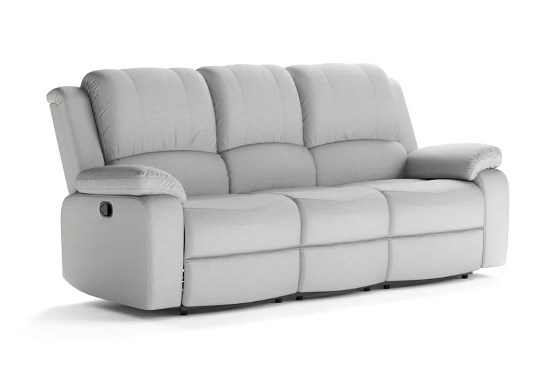 Norbo Reclinersofa - Fällbar sofa 3-seter - Kinosofa i stoff - Lysegrå - Møbler - Sofaer - Reclinersofaer