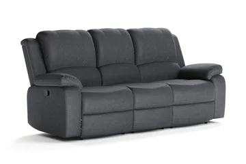 Norbo Reclinersofa - Fällbar sofa 3-seter - Kinosofa i stoff - Mørkegrå - Møbler - Sofaer - Reclinersofaer