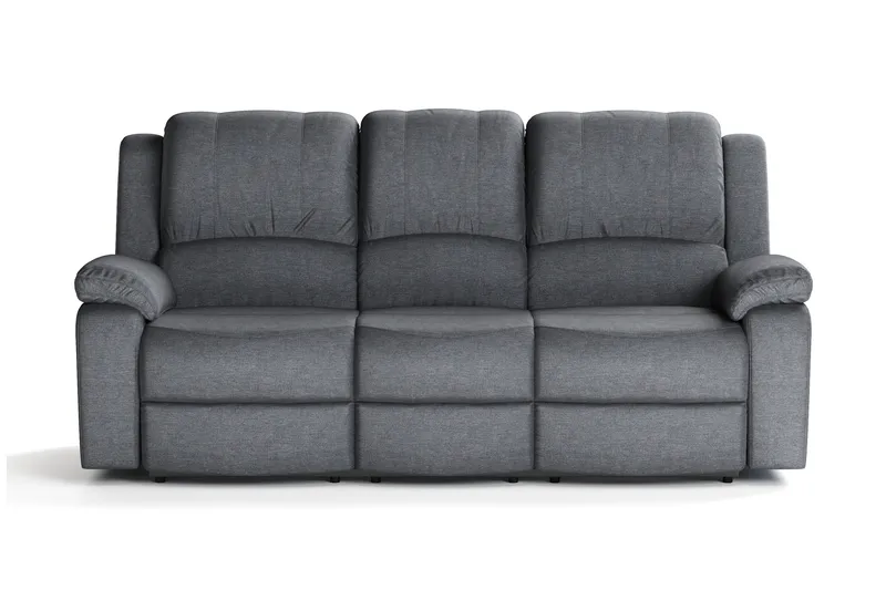 Norbo Reclinersofa - Fällbar sofa 3-seter - Kinosofa i stoff - Mørkegrå - Møbler - Sofaer - Reclinersofaer