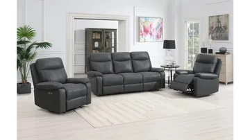 Norvian reclinersofa 3-seter elektrisk - Svart - Møbler - Sofaer - Reclinersofaer