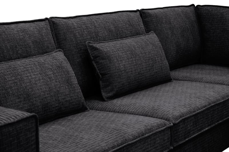 Nova 4-seters Høyrevendt L-formet Sjeselongsofa i Manchester - Grå - Møbler - Sofaer - Sofaer med sjeselong - 4 seters sofa med divan