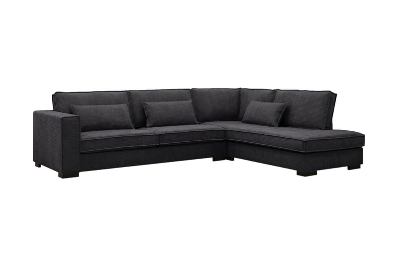 Nova 4-seters Høyrevendt L-formet Sjeselongsofa i Manchester - Grå - Møbler - Sofaer - Sofaer med sjeselong - 4 seters sofa med divan