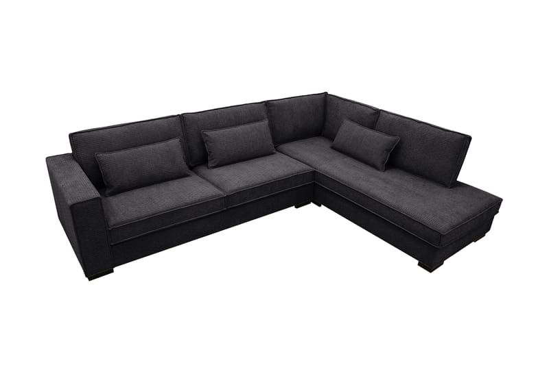 Nova 4-seters Høyrevendt L-formet Sjeselongsofa i Manchester - Grå - Møbler - Sofaer - Sofaer med sjeselong - 4 seters sofa med divan