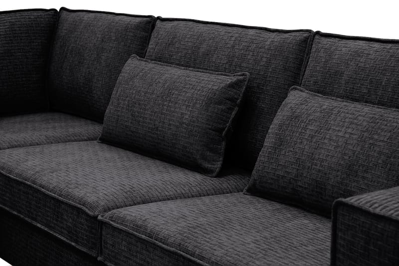 Nova 4-seters Venstrevendt L-formet Sjeselongsofa i Manchester - Grå - Møbler - Sofaer - Sofaer med sjeselong - 4 seters sofa med divan