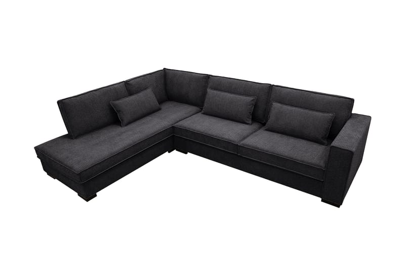 Nova 4-seters Venstrevendt L-formet Sjeselongsofa i Manchester - Grå - Møbler - Sofaer - Sofaer med sjeselong - 4 seters sofa med divan