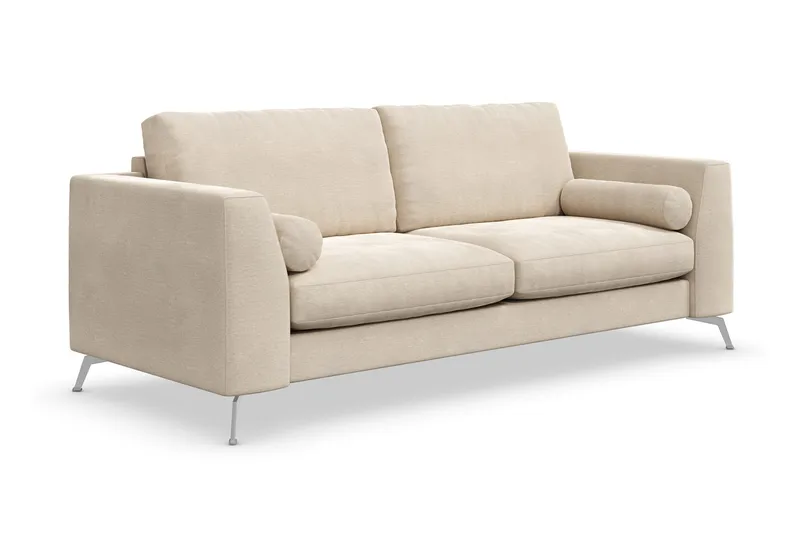 Ocean Lyx 2-seter Sofa med Nakkeruller 223 cm i Stoff - Beige - Møbler - Sofaer - Fløyelssofaer
