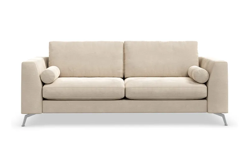 Ocean Lyx 2-seter Sofa med Nakkeruller 223 cm i Stoff, Beige