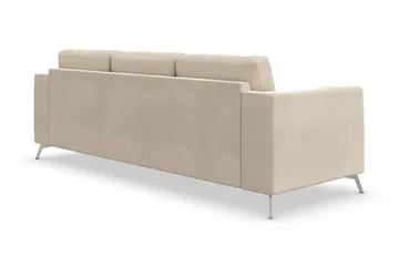 Ocean Lyx 3-seter Fløyelssofa med Nakkeruller - Beige - Møbler - Sofaer - Fløyelssofaer