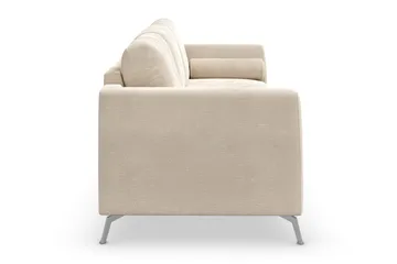 Ocean Lyx 3-seter Fløyelssofa med Nakkeruller - Beige - Møbler - Sofaer - Fløyelssofaer