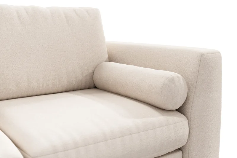 Ocean Lyx 4-seter Chenillesofa med Nakkeruller - Beige - Møbler - Sofaer - 4 seter sofa