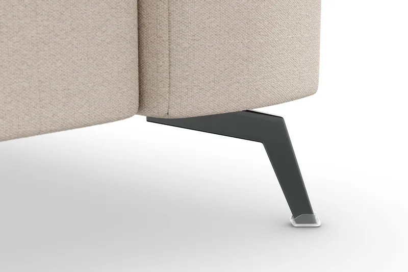 Ocean Lyx 4-seter Chenillesofa med Nakkeruller - Beige - Møbler - Sofaer - 4 seter sofa