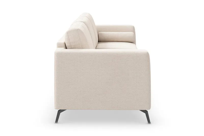 Ocean Lyx 4-seter Chenillesofa med Nakkeruller - Beige - Møbler - Sofaer - 4 seter sofa