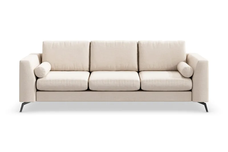 Ocean Lyx 4-seter Chenillesofa med Nakkeruller, Beige