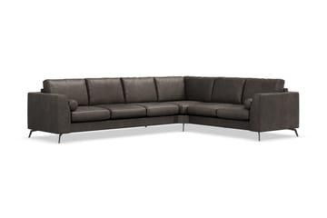 Ocean Lyx 5-seters Vendbar L-formet Hjørnesofa i Kunstlær - Mørk grå - Møbler - Sofaer - Skinnsofaer