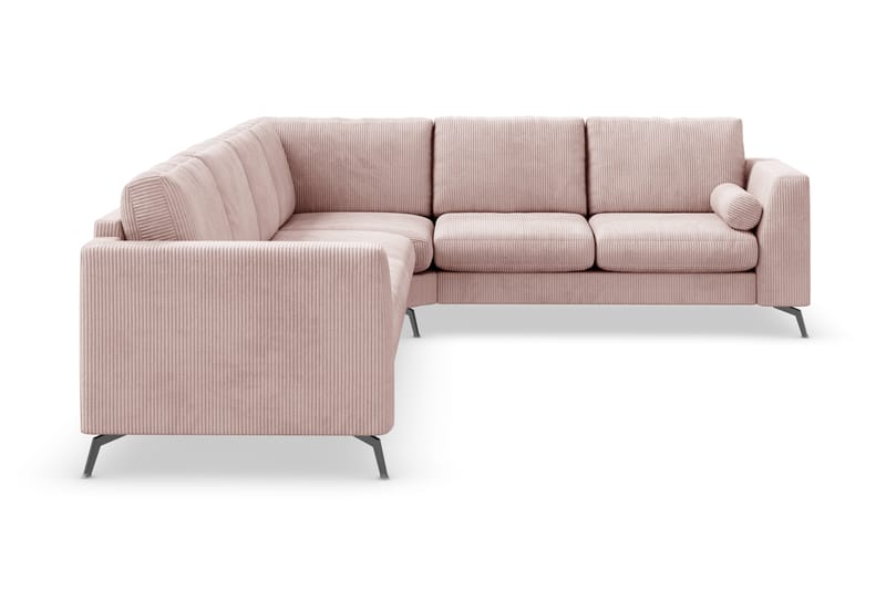 Ocean Lyx 5-seters Vendbar L-formet Hjørnesofa i Manchester - Rosa - Møbler - Sofaer - Hjørnesofaer