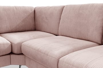 Ocean Lyx 5-seters Vendbar L-formet Hjørnesofa i Manchester - Rosa - Møbler - Sofaer - Hjørnesofaer