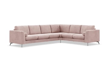 Ocean Lyx 5-seters Vendbar L-formet Hjørnesofa i Manchester - Rosa - Møbler - Sofaer - Hjørnesofaer