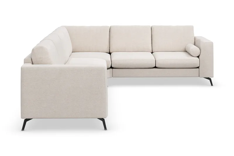 Ocean Lyx 5-seters Vendbar L-formet Hjørnesofa i Stoff - Beige - Møbler - Sofaer - Hjørnesofaer