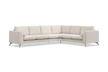 Ocean Lyx 5-seters Vendbar L-formet Hjørnesofa i Stoff - Beige - Møbler - Sofaer - Hjørnesofaer