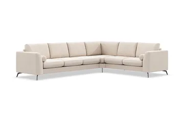 Ocean Lyx 5-seters Vendbar L-formet Hjørnesofa i Stoff - Beige - Møbler - Sofaer - Hjørnesofaer