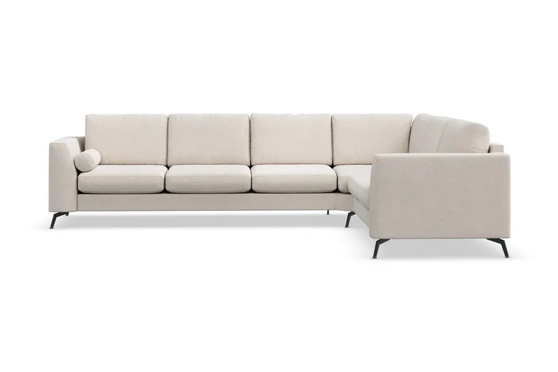 Ocean Lyx 5-seters Vendbar L-formet Hjørnesofa i Stoff - Beige - Møbler - Sofaer - Hjørnesofaer