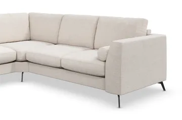 Ocean Lyx 5-seters Vendbar L-formet Hjørnesofa i Stoff - Beige - Møbler - Sofaer - Hjørnesofaer