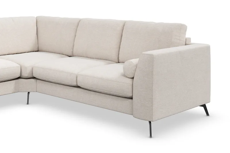 Ocean Lyx 5-seters Vendbar L-formet Hjørnesofa i Stoff - Beige - Møbler - Sofaer - Hjørnesofaer