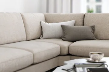 Ocean Lyx 5-seters Vendbar L-formet Hjørnesofa i Stoff - Beige - Møbler - Sofaer - Hjørnesofaer