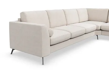 Ocean Lyx 5-seters Vendbar L-formet Hjørnesofa i Stoff - Beige - Møbler - Sofaer - Hjørnesofaer