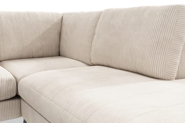 Ocean Lyx 6-seters Høyrevendt U-formet Sofa med Divan og Sjeselong + Fotskammel i Manchester - Beige - Møbler - Sofaer - Sofaer med sjeselong