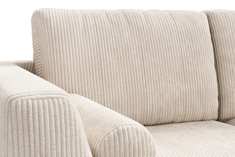 Ocean Lyx 6-seters Høyrevendt U-formet Sofa med Divan og Sjeselong + Fotskammel i Manchester - Beige - Møbler - Sofaer - Sofaer med sjeselong