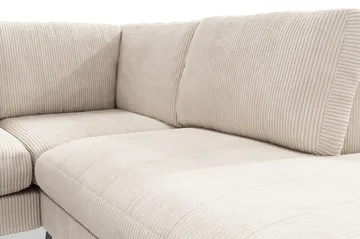 Ocean Lyx 6-seters Høyrevendt U-formet Sofa med Divan og Sjeselong + Fotskammel i Manchester - Beige - Møbler - Sofaer - U-sofa